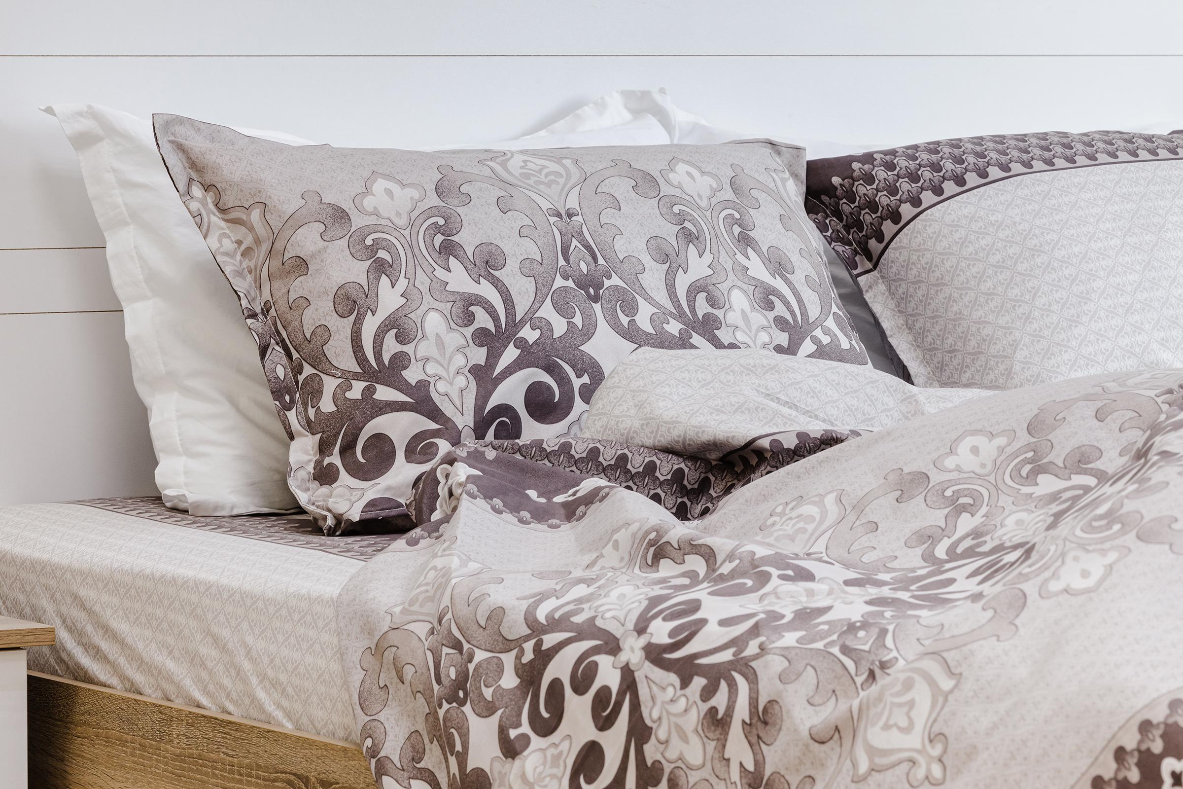 3 piese 200/220 cm; Microfibra Lenjerie de pat 02431, maro  3